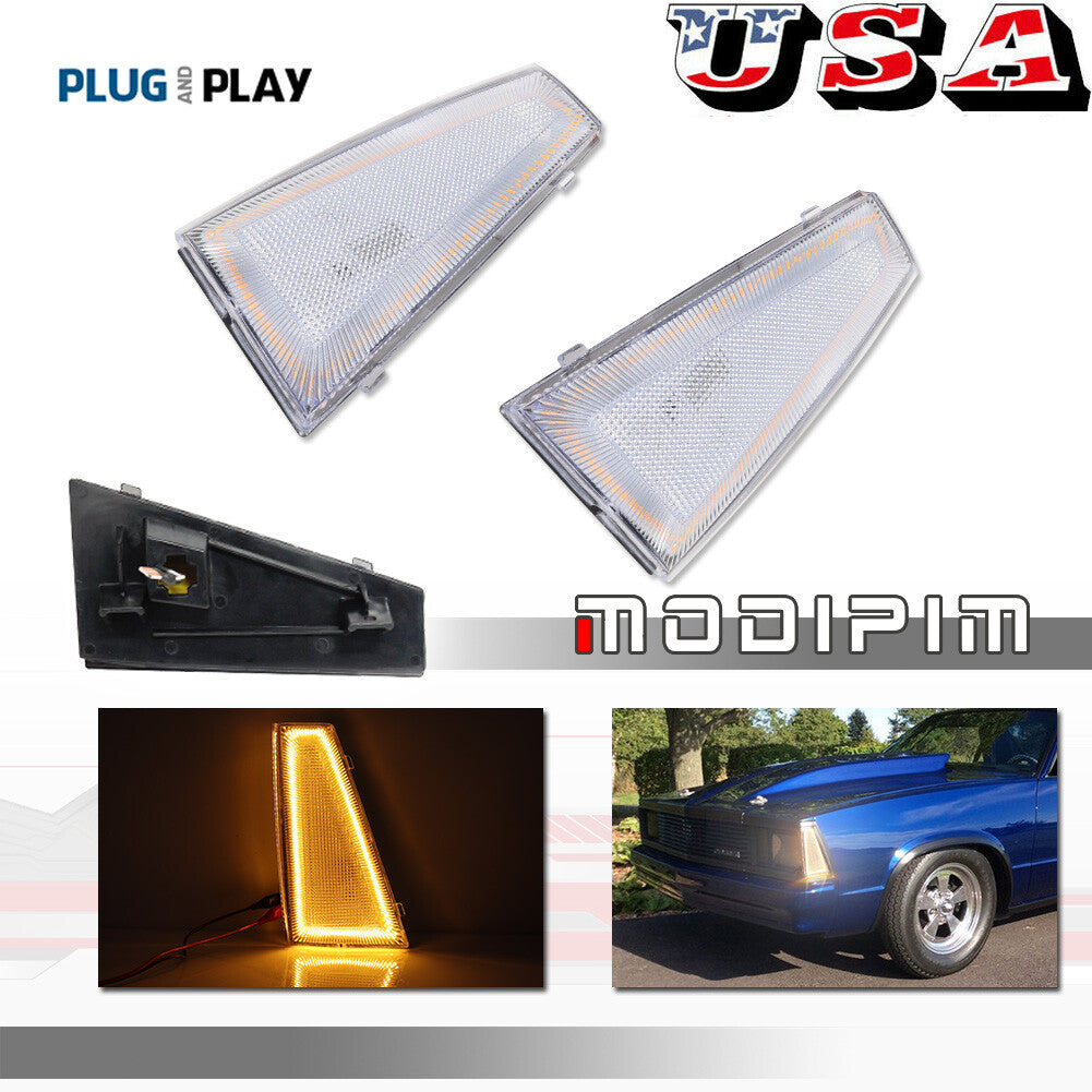 Suitable for 80-81 for Chevrolet El Camino Malibu clear amber front side marker lights