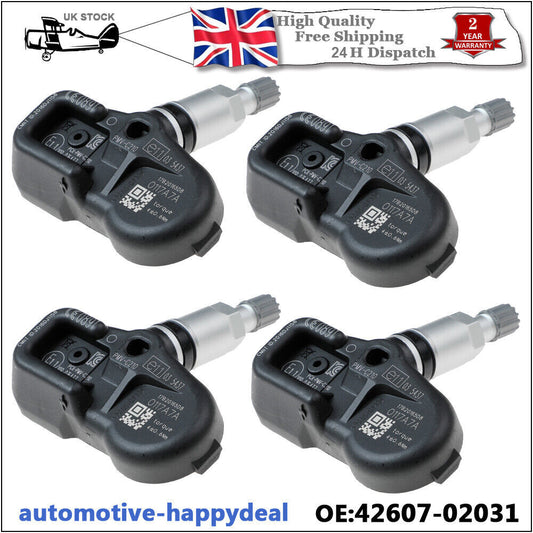 4PCS TPMS Tyre Pressure Sensor for Toyota Yaris, for Lexus 42607-02031 2014-2019