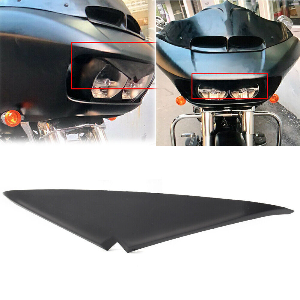 1x Headlamp Headlight Eyebrow Eyelid Trim for Harley Road Glide FLTRX FLTRU BLK