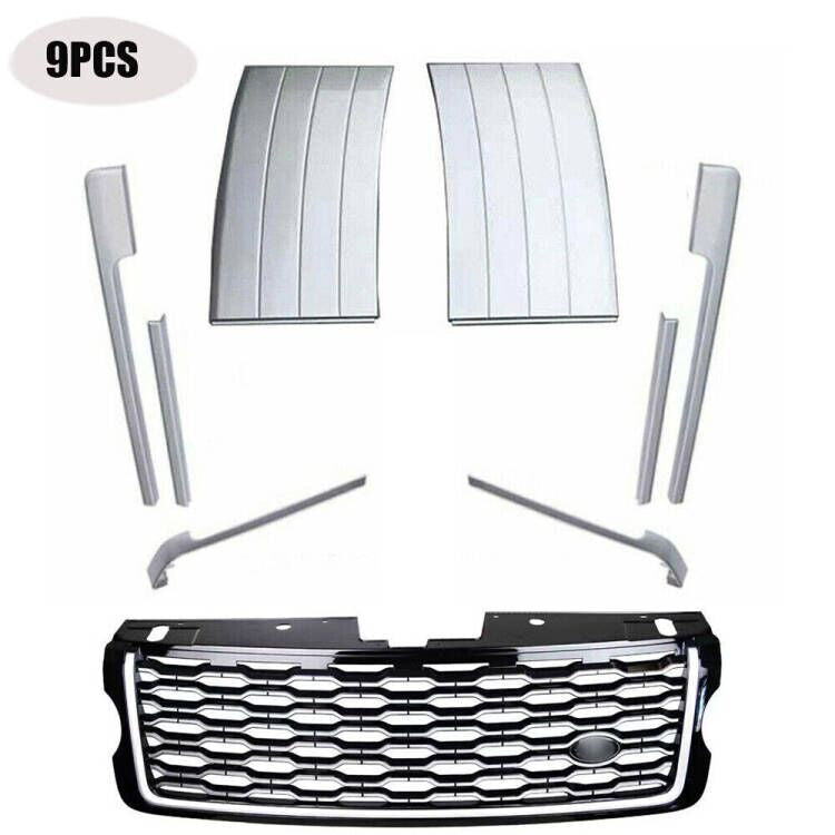 Front Bumper Grille+Side Body Vent Trim Strip Kit Fit for Range Rover L405 13-22