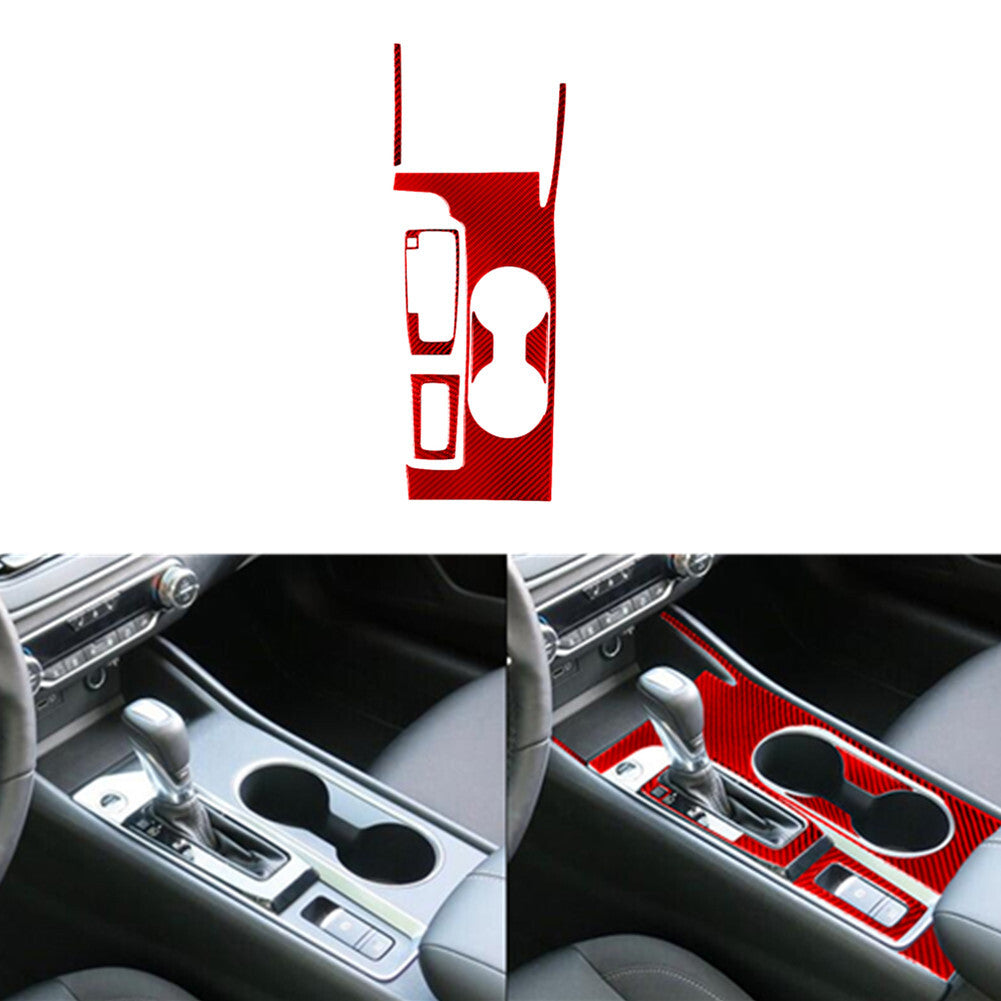 6Pcs Red Carbon Fiber Gear Shift Panel Cover Trim for Nissan Altima 2019-2022