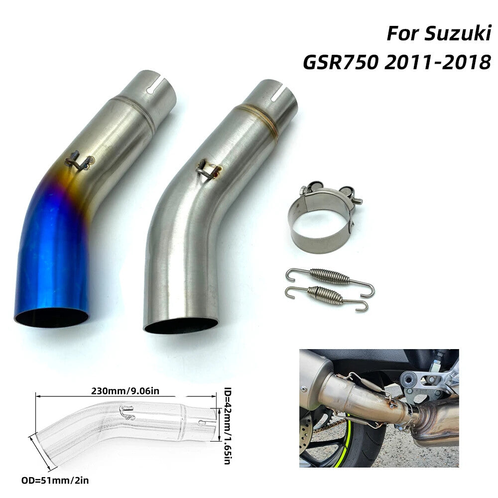 Slip-On System Middle Link Pipe Exhaust Section Connect for Suzuki GSR 750 2011-2018