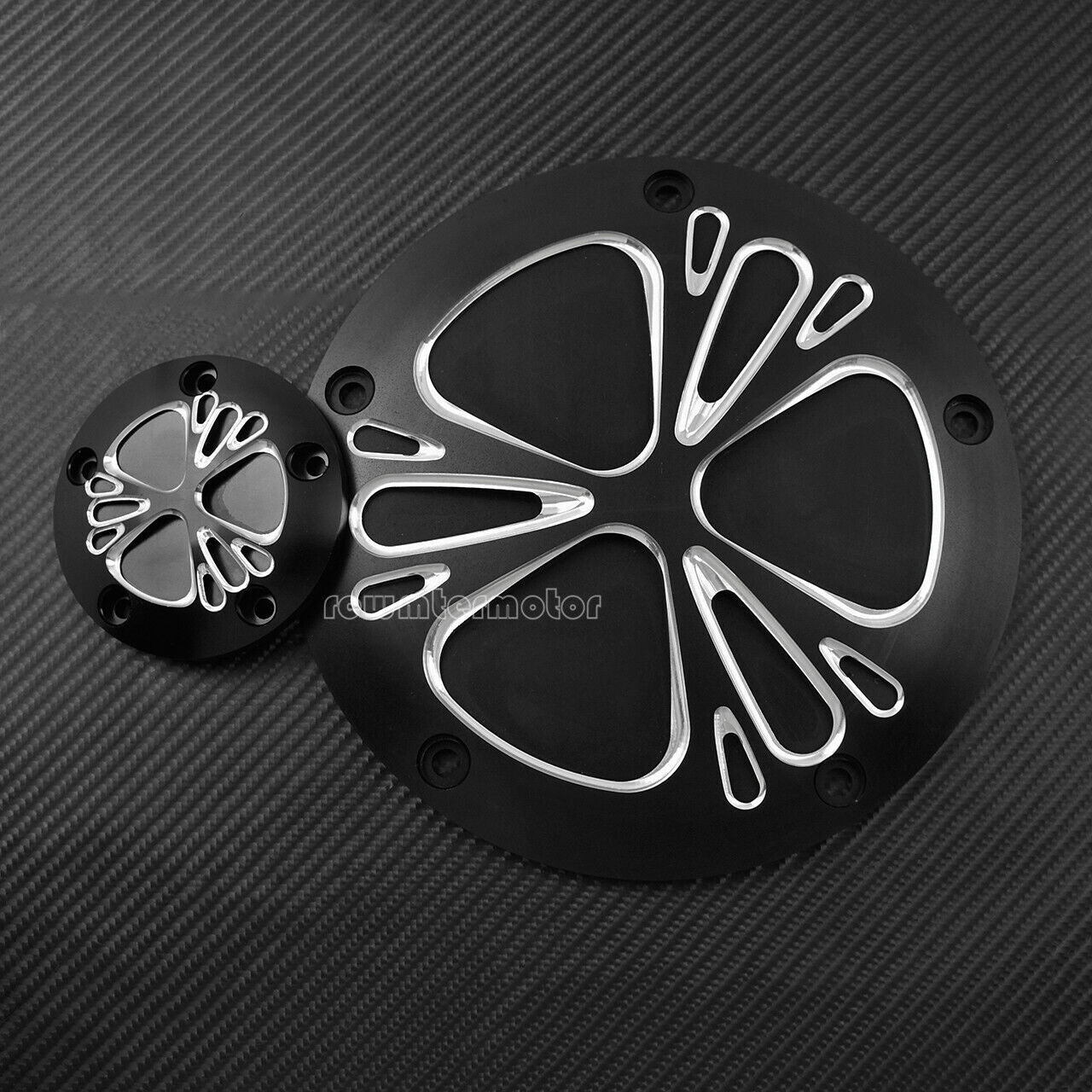 Black Cut Derby Cover Timing Cover Fit For Dyna Softail 1999-2017 Touring 99-15