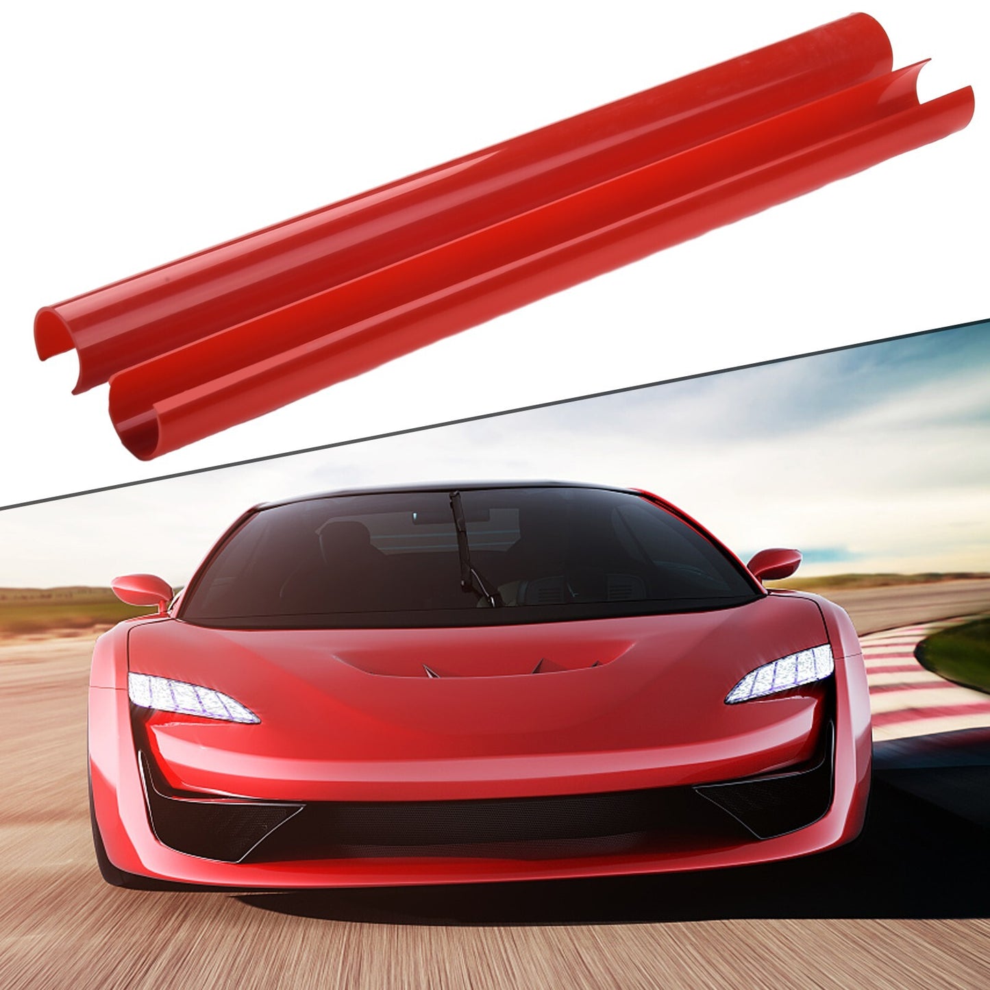 Grill Bar V Brace/For F30 F31 F32 Front Grille Trim Strip Cover Red 2PCS