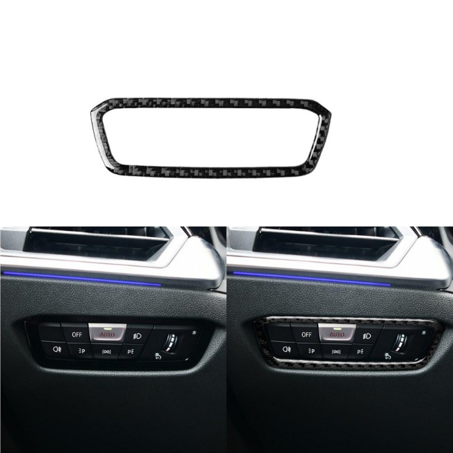 Carbon Fiber Interior Headlight Button Trim Cover Fit for BMW 3 Series G20 19-21