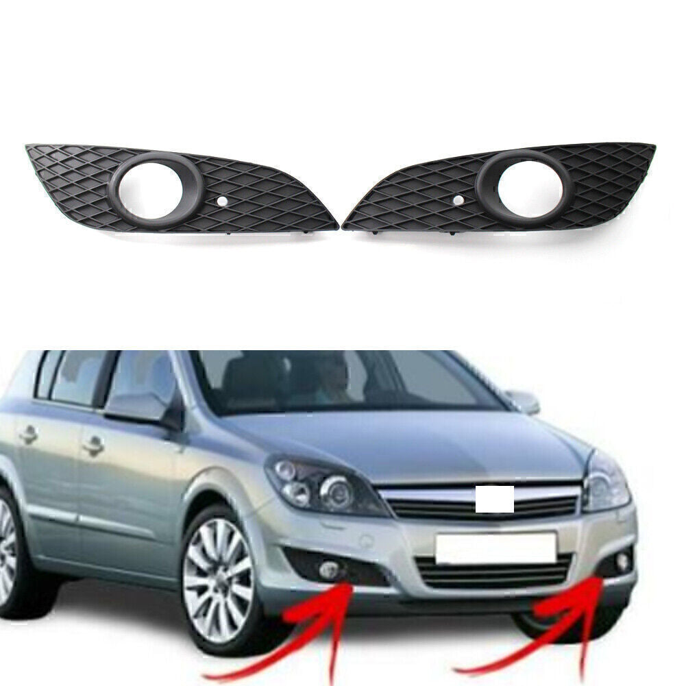 L+R Front Bumoer Lower Grille Fog Light Hole Fit for VAUXHALL ASTRA H 2007-2012 2008