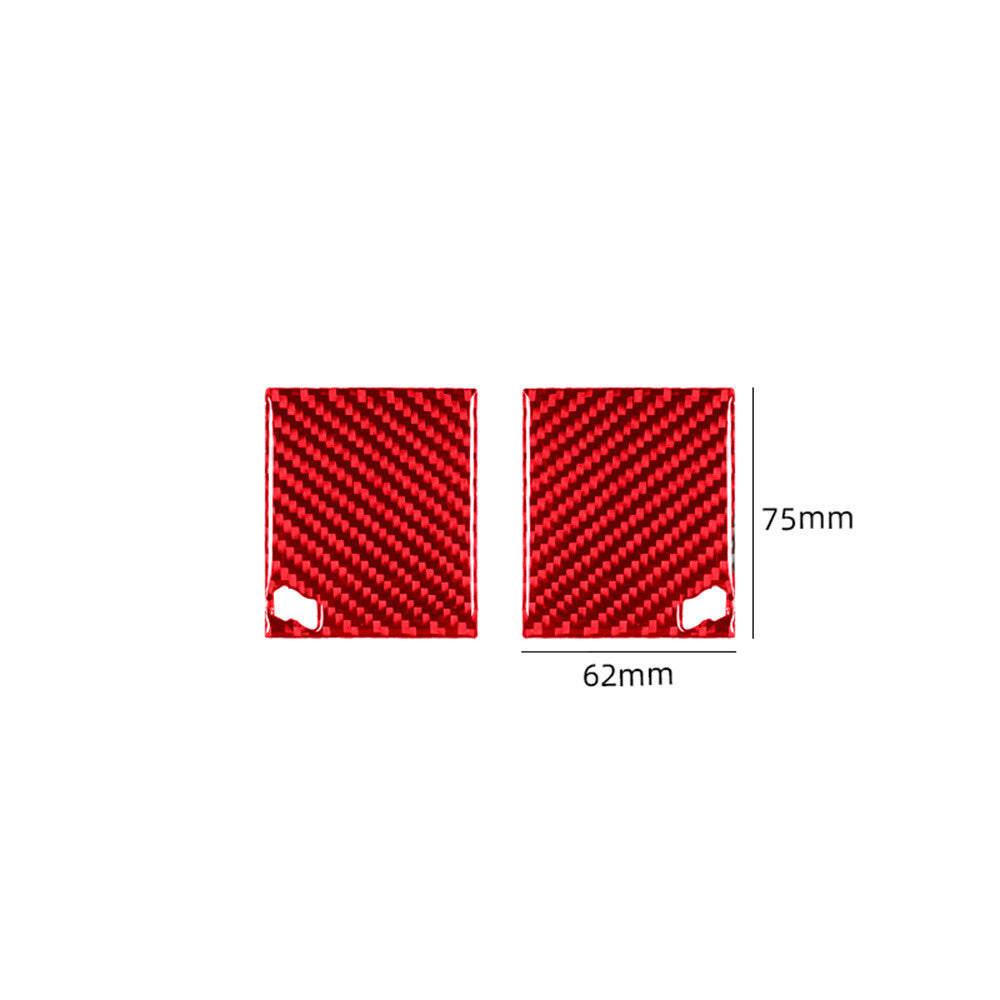 2¡ÁRed Carbon Fiber Central Control Vent Panel Decor Trim for Jaguar XF 2009-2011