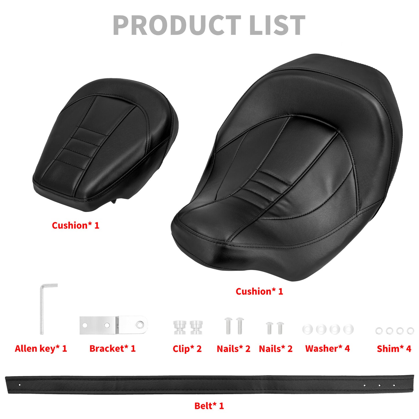 Low Profile Driver Passenger for Seat For Haley Touring Road Electra Glide 2009-2024