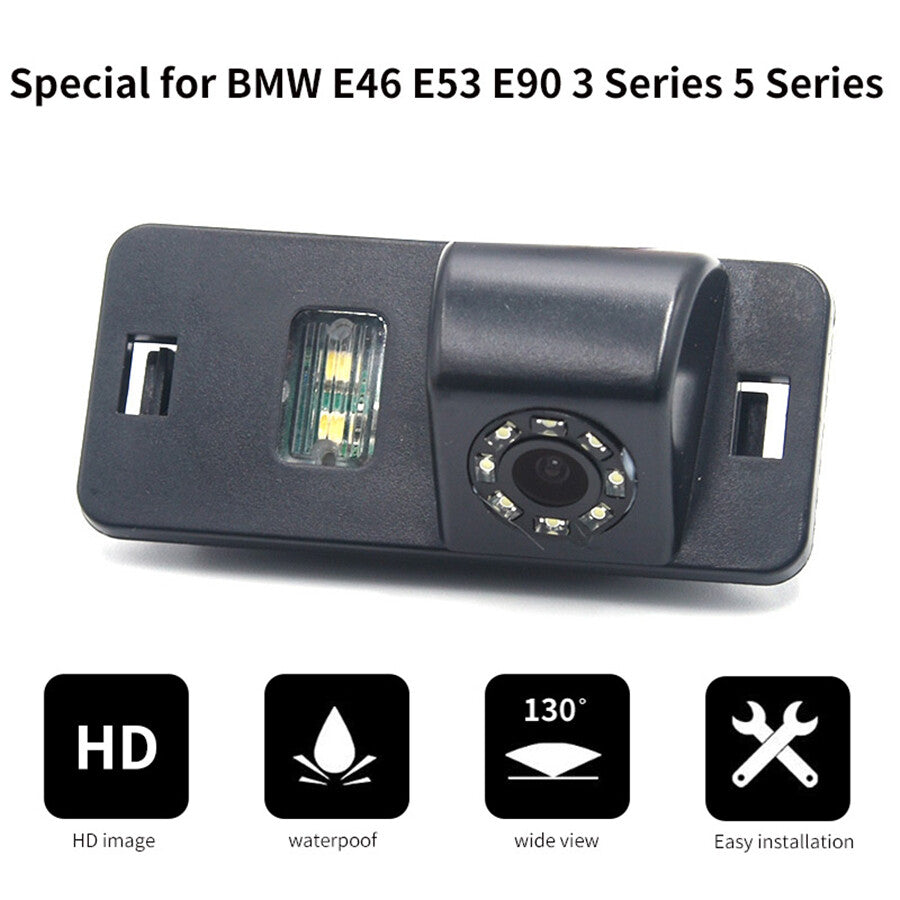 1x HD Car Rear View Camera W/LED Light for BMW 1/3/5/6 Series X3 for X5 E39 E53 E70
