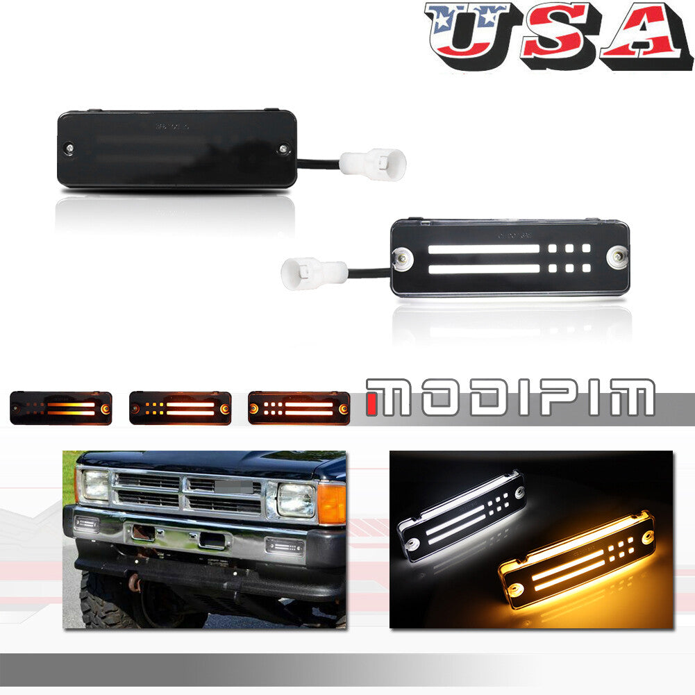 2-piece smoke front bumper turn signal light for 84-88 for Toyota 4Runner Pickup