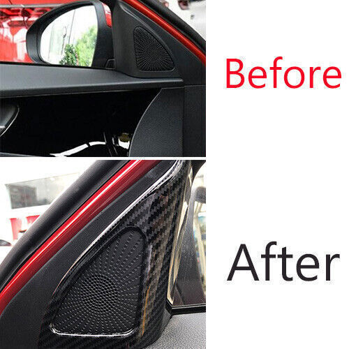 Inner A Post Speaker Frame Cover Trim 2 for Kia K3 Forte 2019-2022 Carbon Fiber