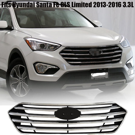 7 for Seat Front Grille Chrome Fits for Hyundai Santa Fe GLS Limited 2013-2016 3.3L