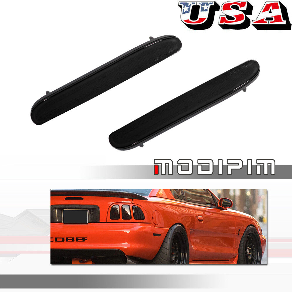 Smoked Lens Rear Marker Signal Light Housing Kit for 94-98 for Ford for Mustang