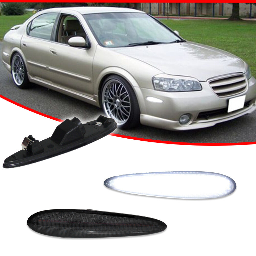 Smoked lens, white LED front marker light, suitable for 2000-2003 for Nissan MXIMA