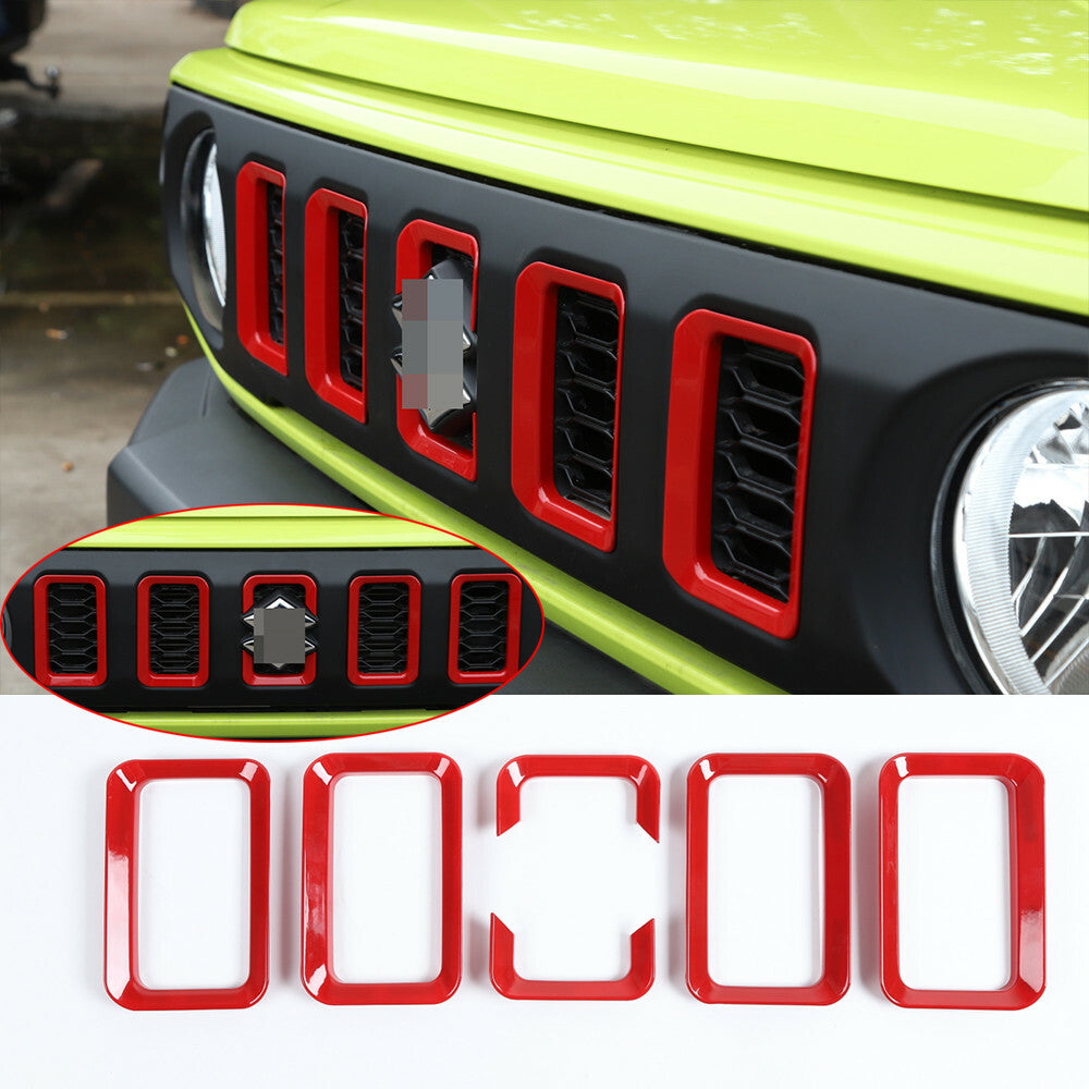 Red ABS Exterior Front Grill Grille Inserts Cover Fit for Suzuki for Jimny 2019-2022