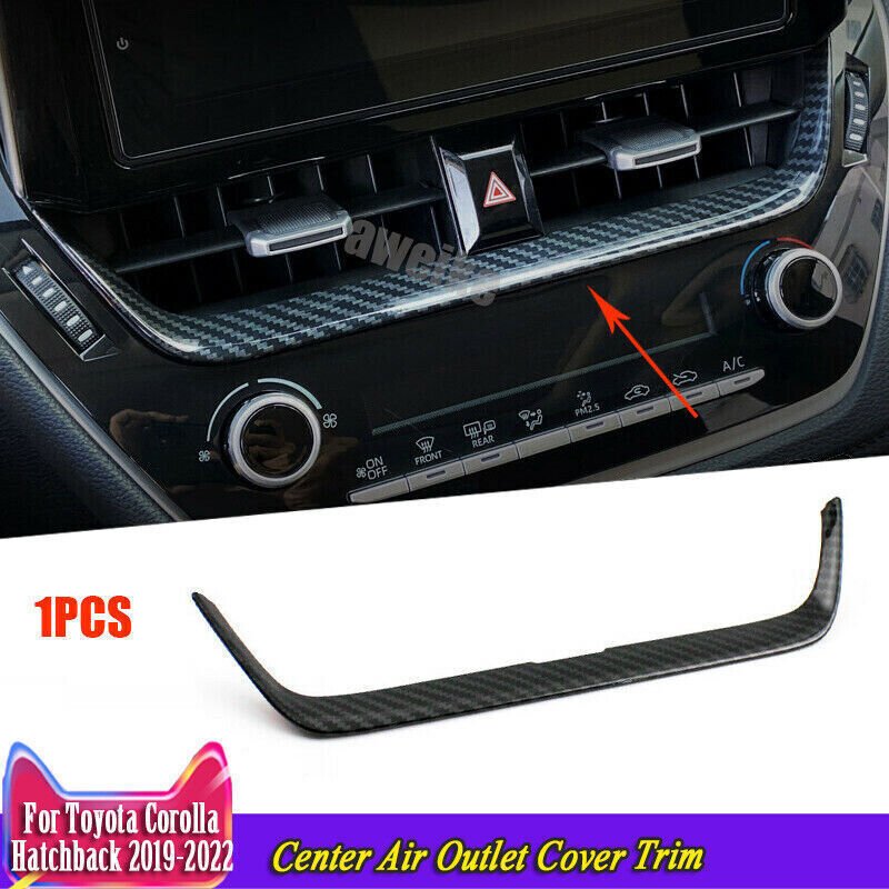 1X Carbon Fiber Look Center Air Outlet Frame Cover Trim for Toyota for Corolla 20-24