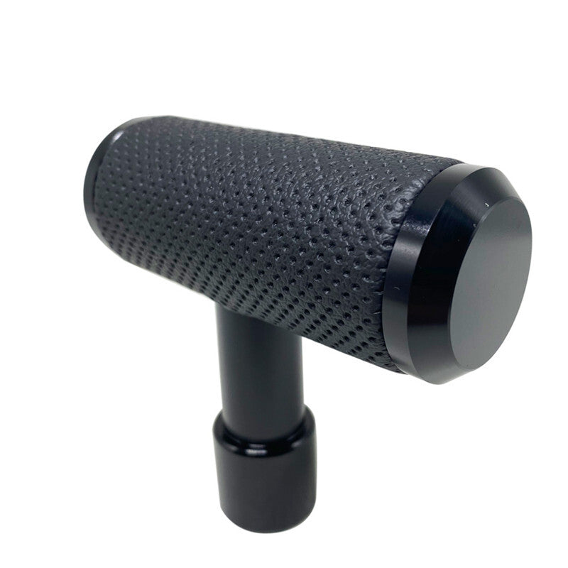 Car Aluminium Slloy Leather T-Handle Gear Shift Lever Knob Handle Shifter Kit
