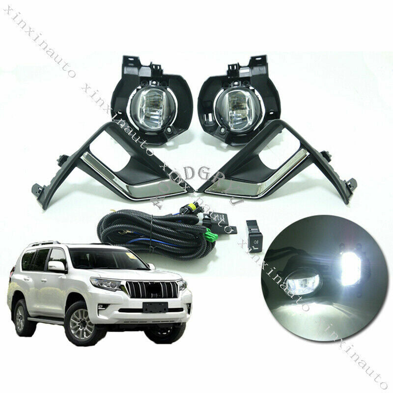 2pcs Front Bumper DRL Fog light Kit Refit for Toyota Prado FJ150 LC150 2018-2021