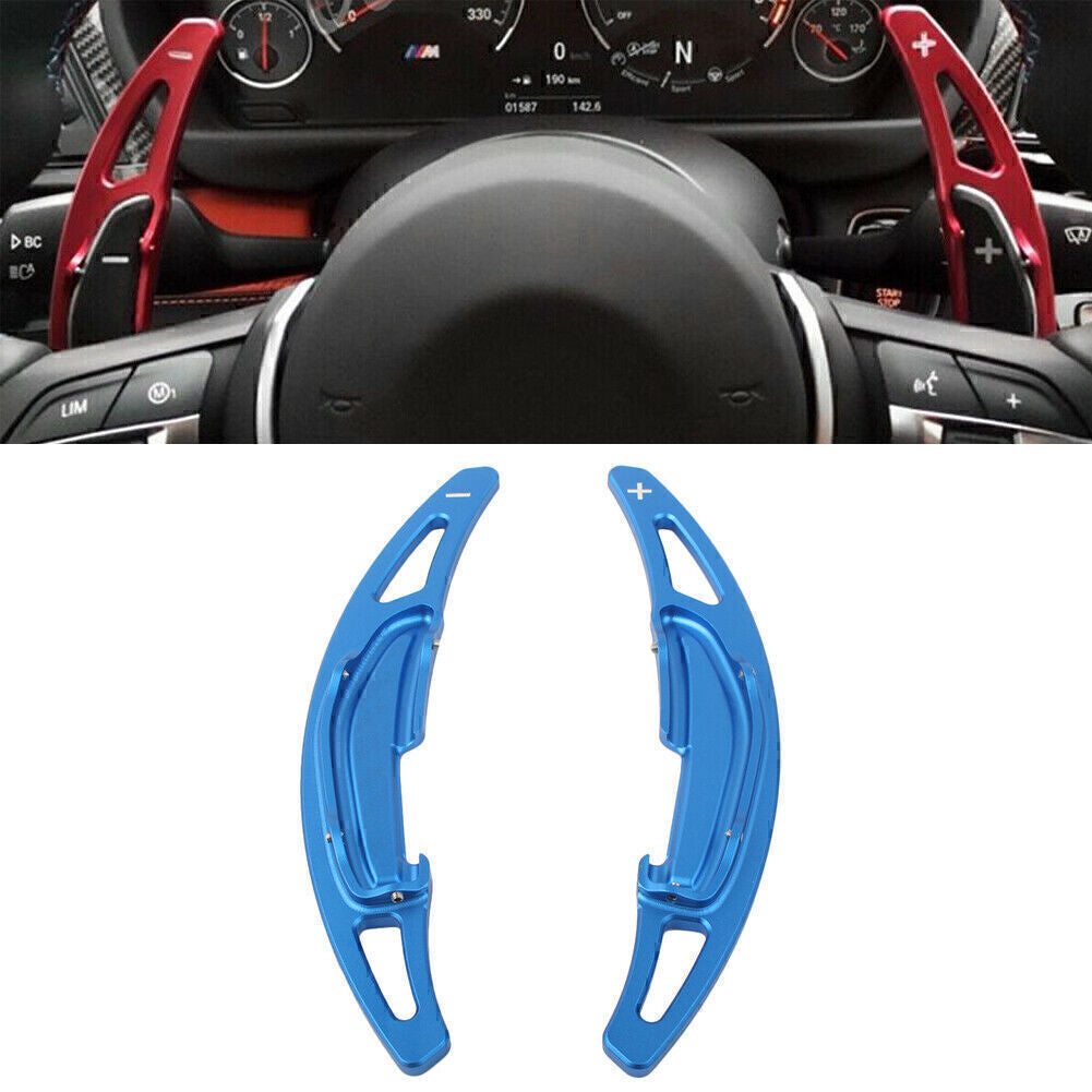 2pcs Shift Paddle Shifter Extension for BMW M2 F87 2016-17/X5 F85 2016-2017 Blue