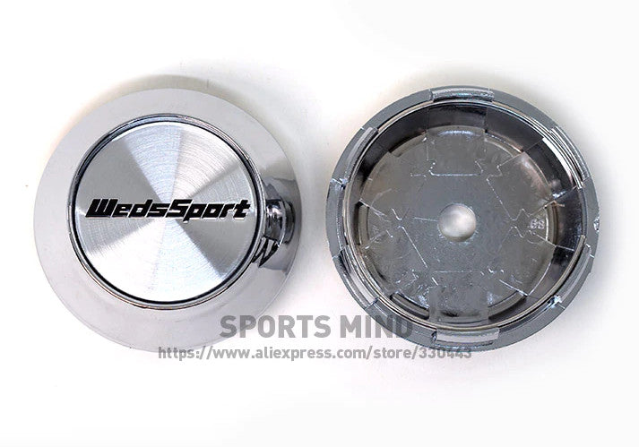 4x60mm WedsSport logo badge wheel center cap hubcap badge black TE37 rims