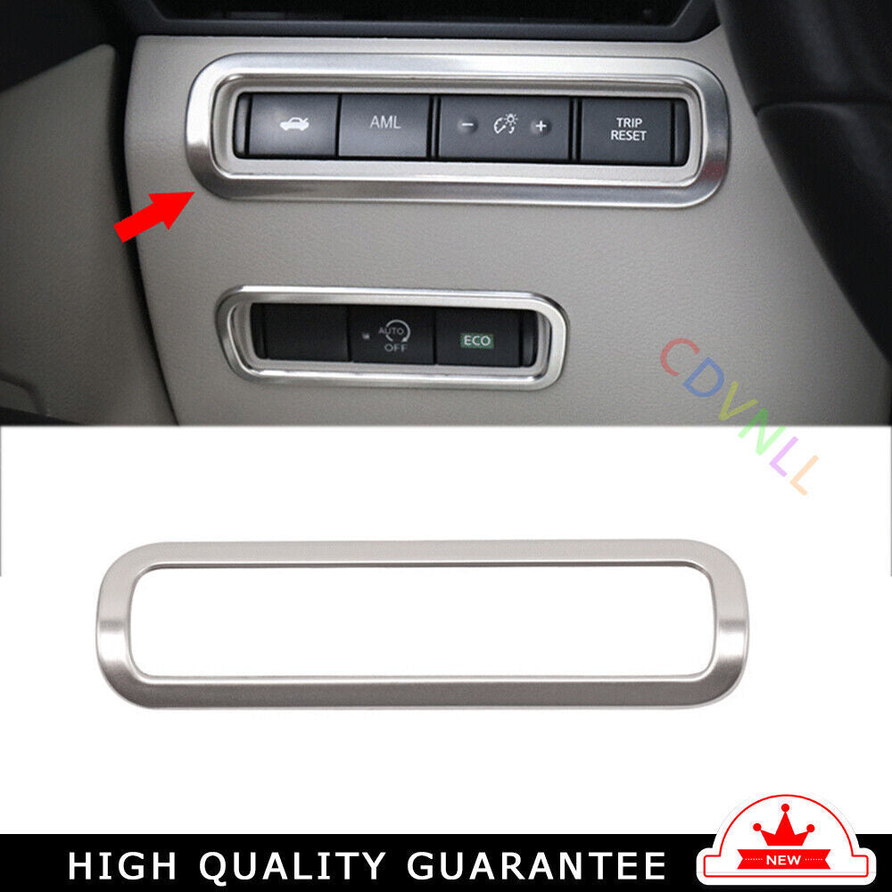 Headlight Button Frame Cover Trim for Nissan Altima Teana 2019-2022 Silver Steel