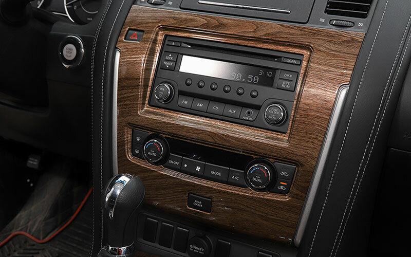 for Nissan Armada Y62 2017-2020 Wood Grain Central Console Navigation Panel Trim