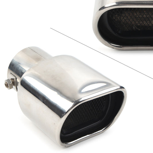 Silver Stainless Steel Rear Exhaust Pipe Tail Muffler Tip Square Accessories