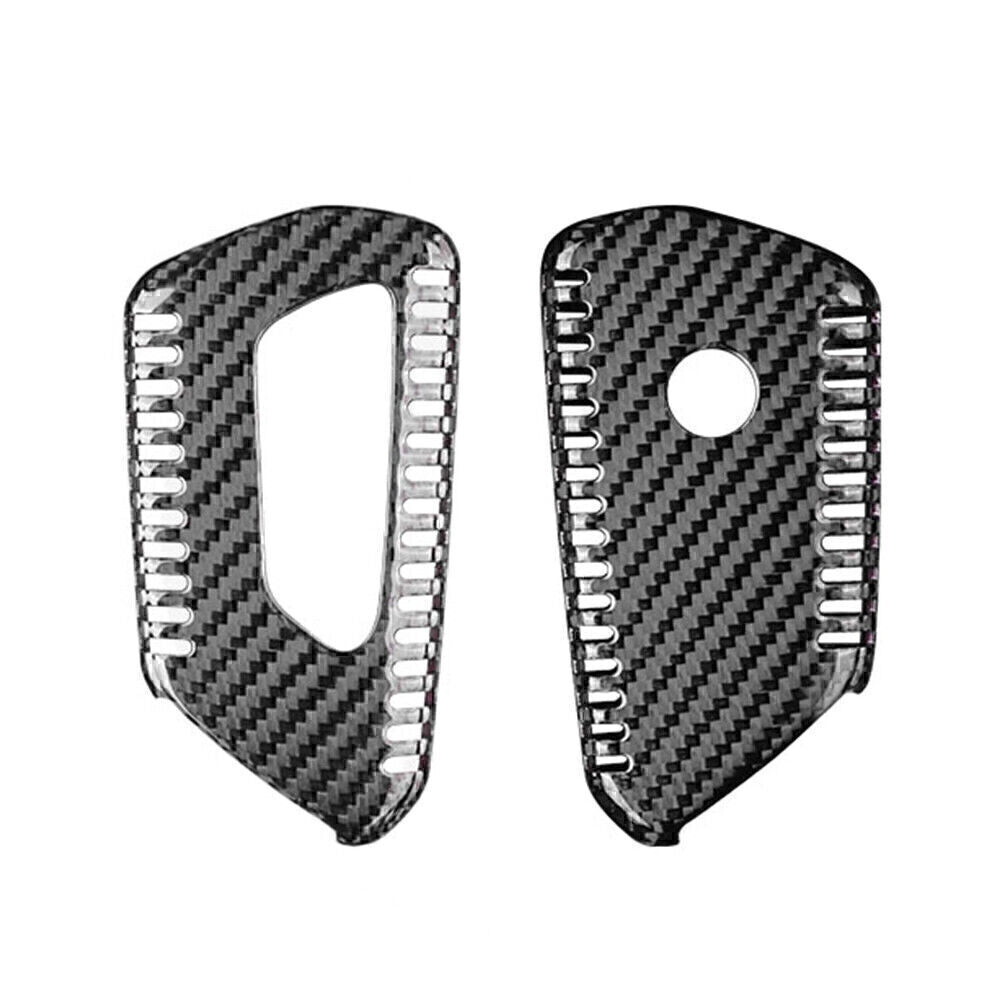 Carbon Fiber Silver Black Car Remote Key Cover Case for VW for Golf MK8 2020-2021