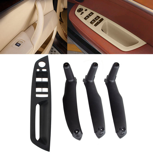 4PCS Interior Door Pull Handle Trim Cover for BMW X5 E70 X6 E71 E72 Black RHD