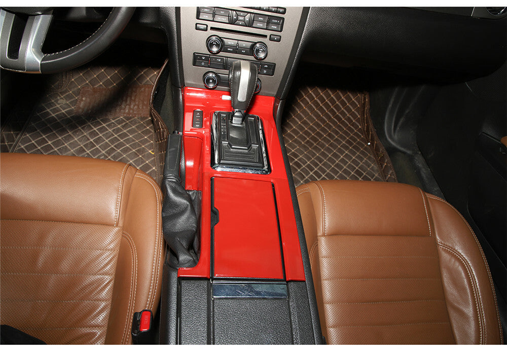 Red ABS Central Gear Shift Panel Cup Holder Cover Fit for Ford for Mustang 2010-2014