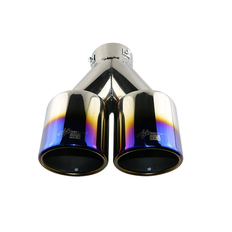 Universal 3'' Inlet 4'' outlet Exhaust Tips End Dual Muffler Tip Burnt Blue End