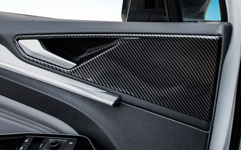 Carbon Fiber Inner Door Handle Bowl Panel Cover Trim for Volkswagen ID.4 2021-24