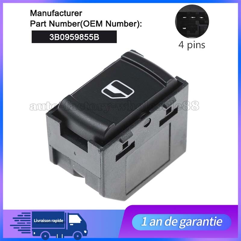 BOUTON DE LEVE VITRE AVANT DROIT POUR for VW for GOLF 4 DE 1998 ¨¤ 2005 3B0959855B NEUF