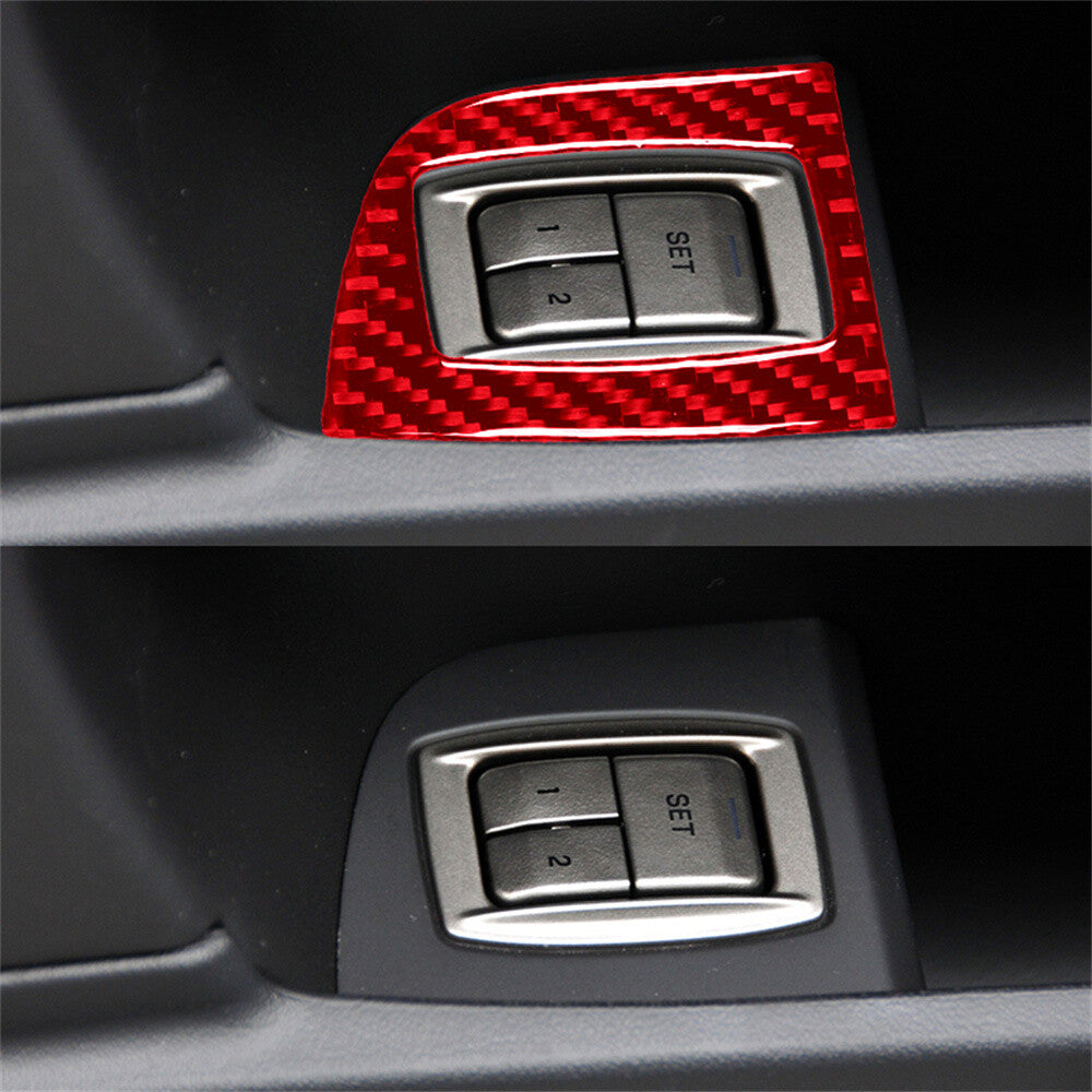 Red Carbon Fiber Cruise Control Button Switch Panel Trim for Jaguar XF 2009-2011