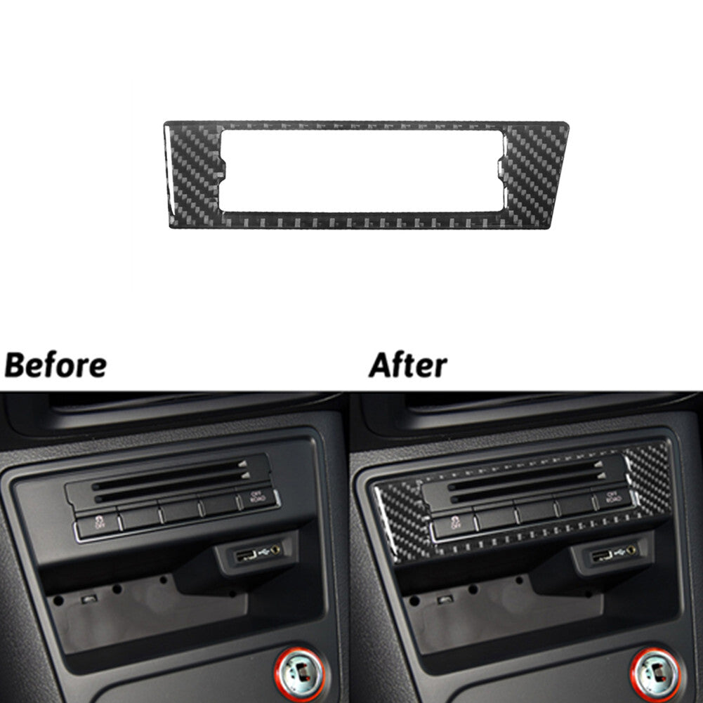 Carbon Fiber Center control storage Up Frame Trim for Volkswagen for Tiguan 2013-17
