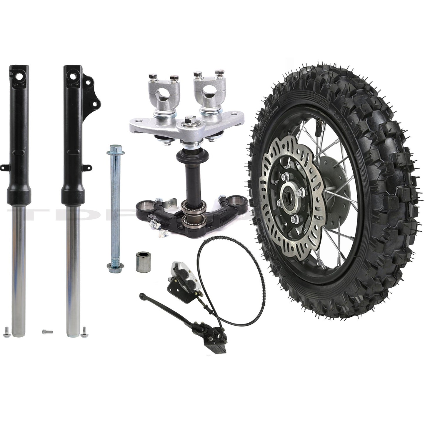 Triple 10-inch disc brake assembly for front fork for CRF50 XR50 Dirt bicycle 110cc