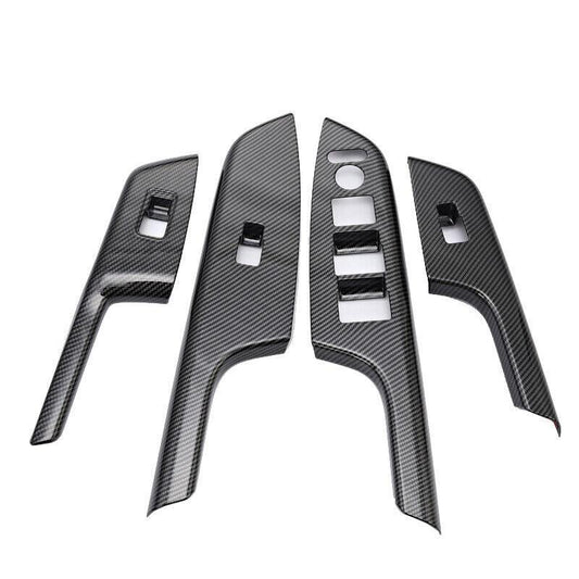for Honda CRV CR-V 2012-2016 Carbon Fiber Glass Window Lifting Panel Decor 4PCS