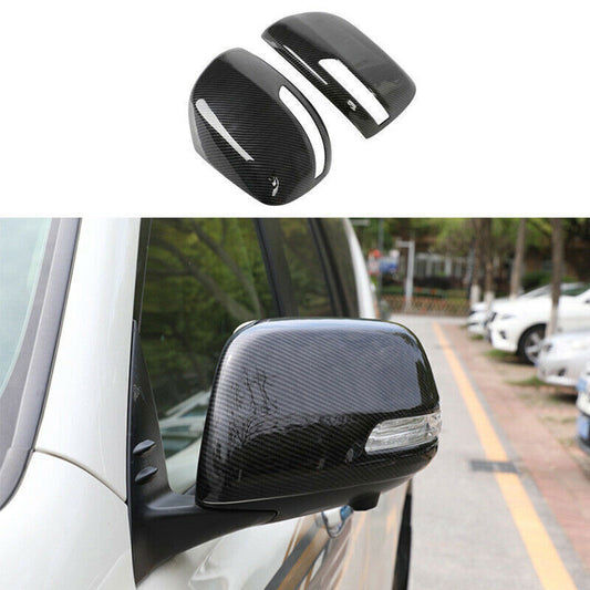 for Toyota for Land Cruiser 2016-21 Carbon Fiber Door Rearview Mirror Cover Trim Cap