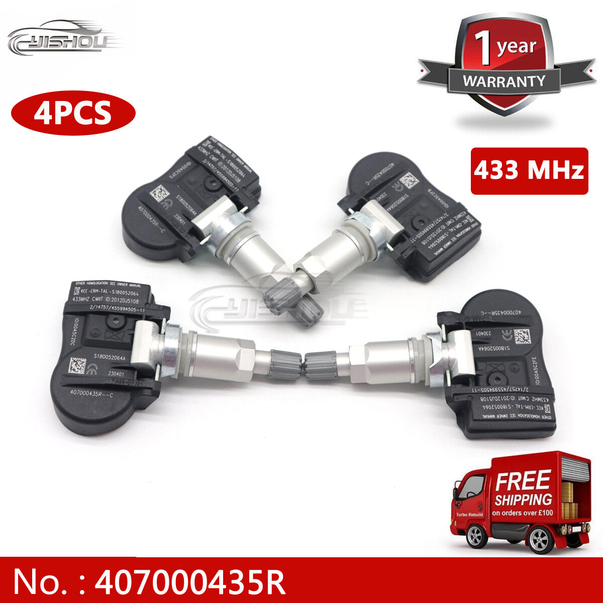 4-piece Tire Pressure Sensor TPMS 407000435R for Renault Fluence Gran Laguna Megane