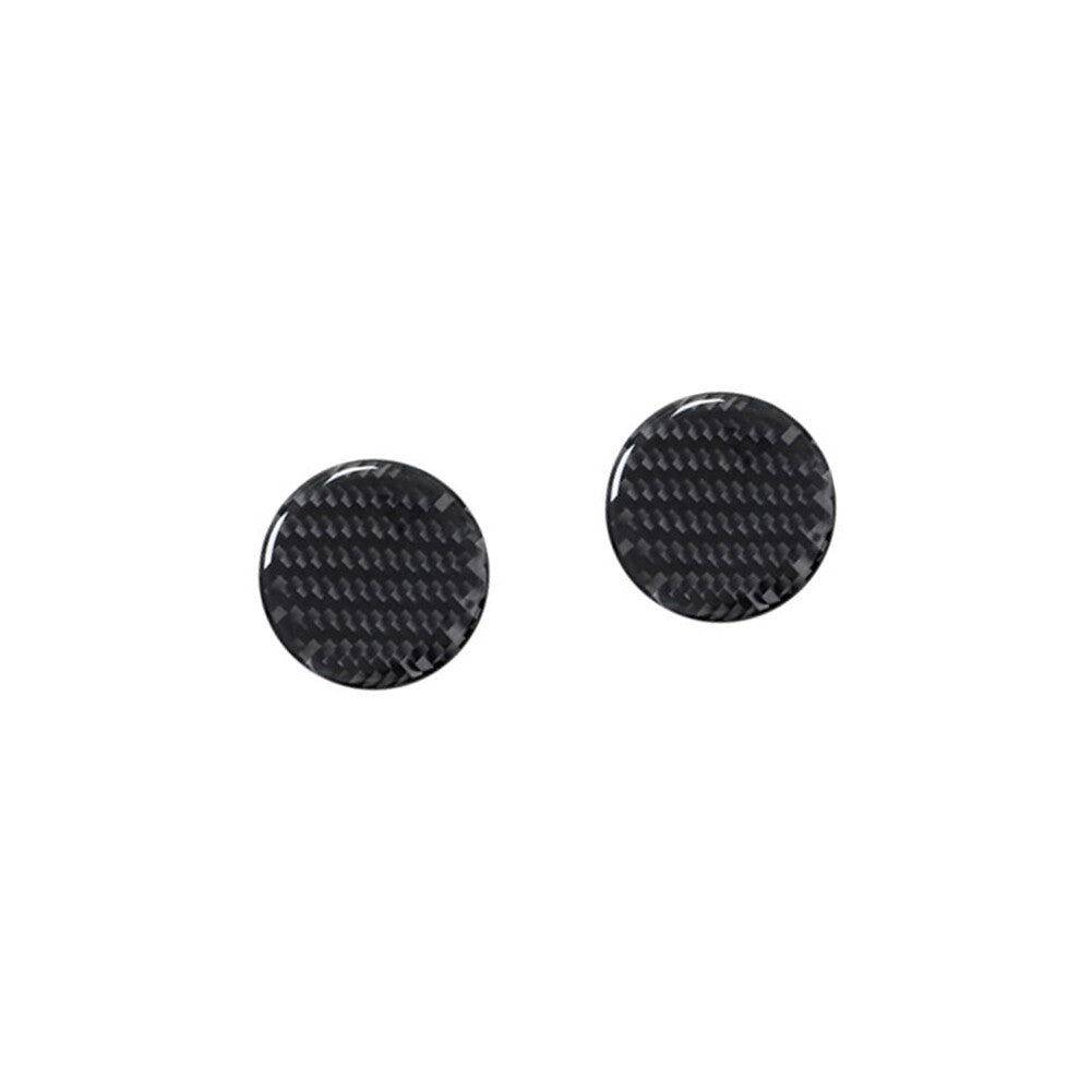 2X Carbon Fiber Center Multimedia Knob Cover Trim for Porsche 718 2016-2022