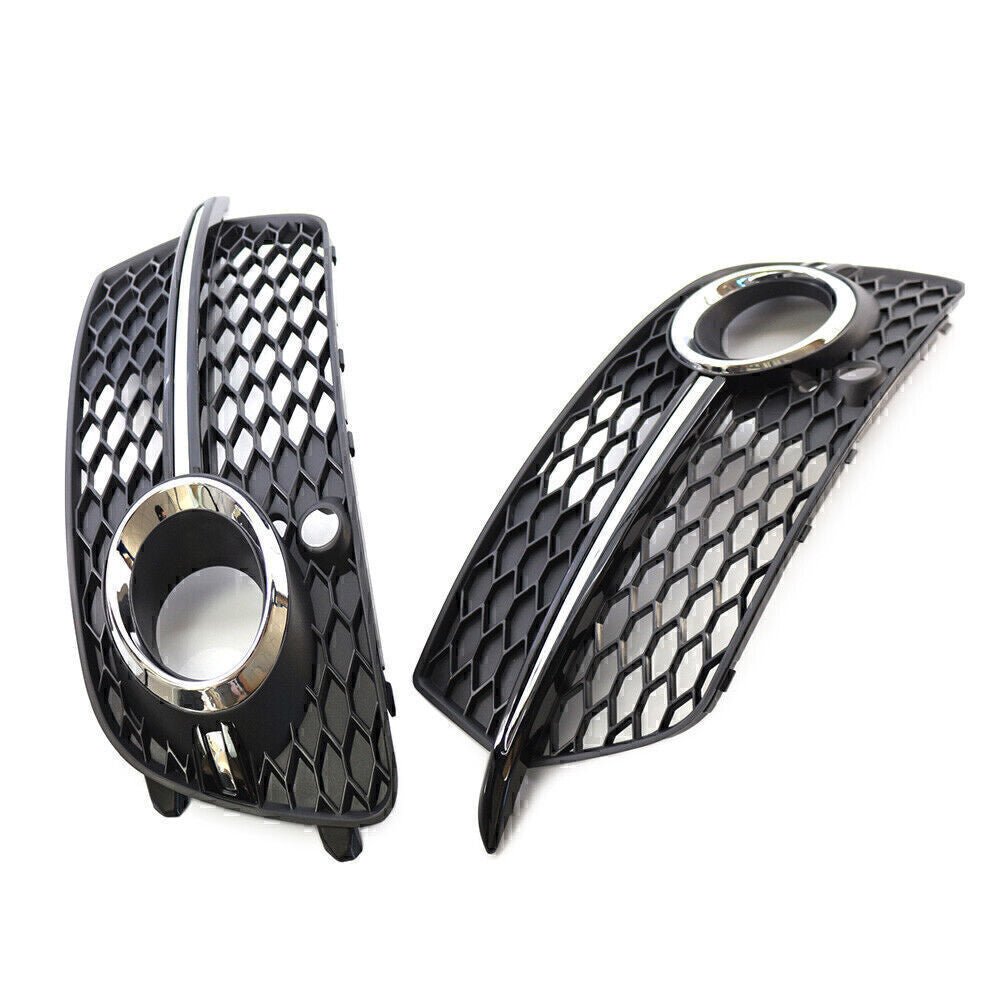 1 Pair Front Fog Lamp Grill Cover Chrome Trim for Audi Q5 2013-2017