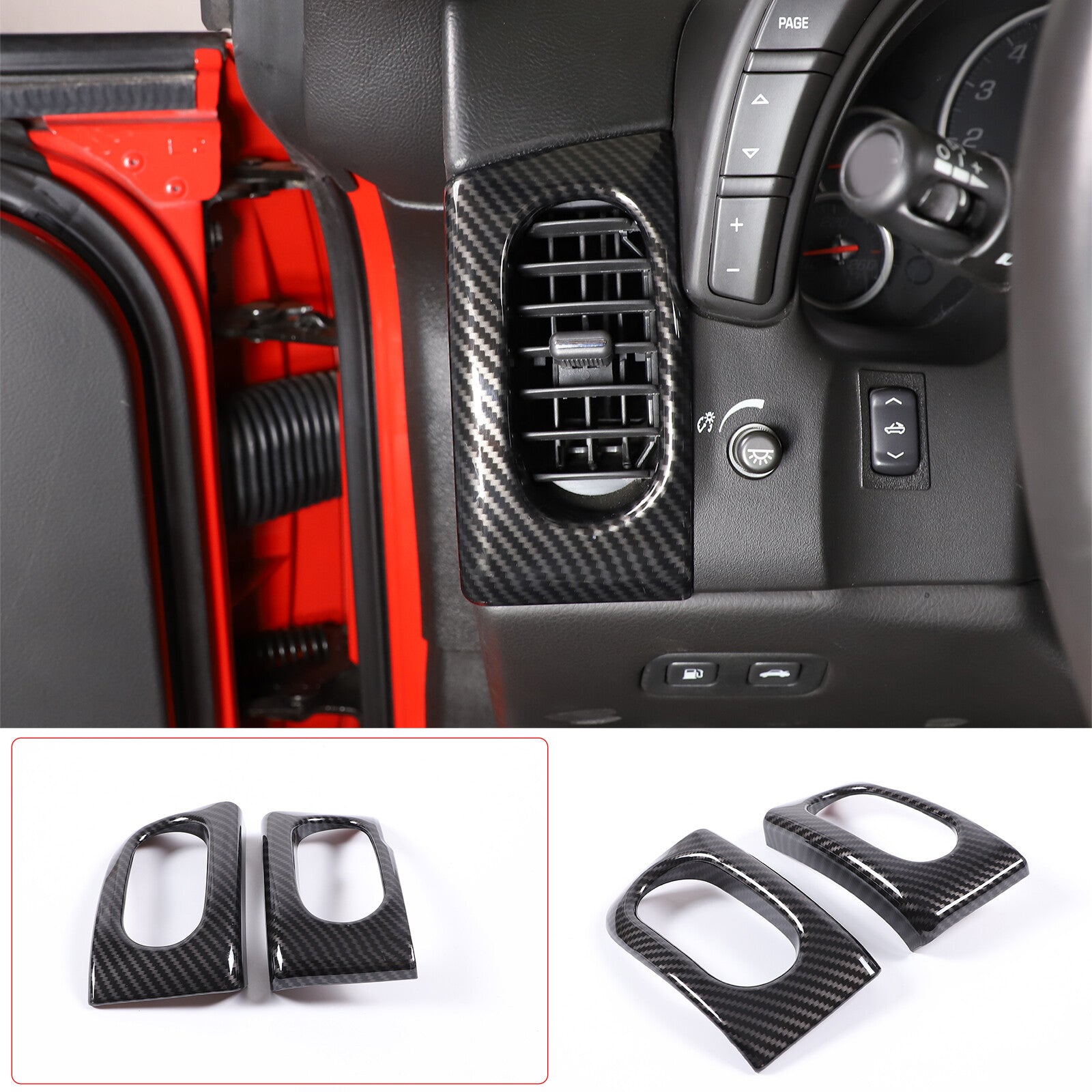 ABS Red Central Air Conditioning Blade Cover Trim for Toyota Tacoma 2016-22