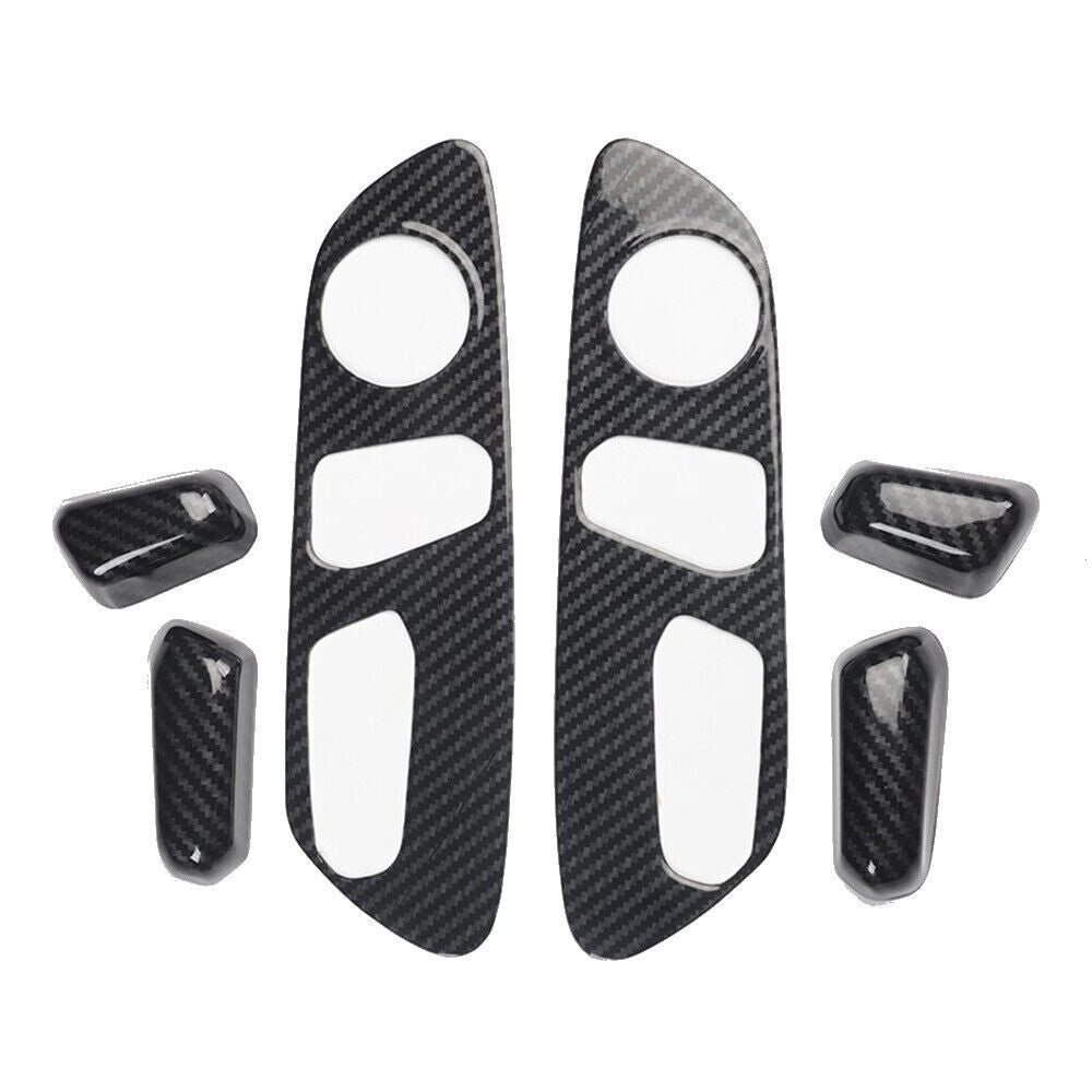 for Seat Behind Net Bag Frame Cover Trim 6PCS for Lexus for ES 18-21 Black Carbon Fiber