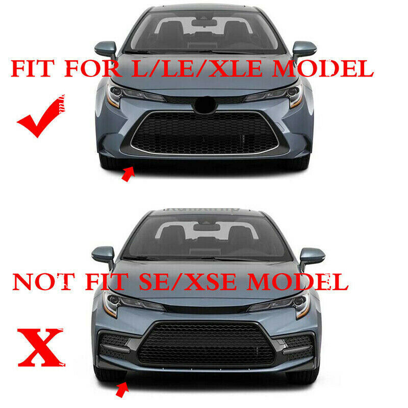for Toyota for Corolla 2019-2023 Glossy Black Front Grille Grill Cover Trim Decor