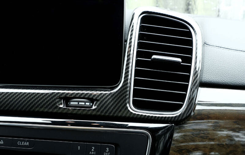 for Benz GLE GLS 2016-19 Carbon Fiber Middle Console Air Outlet Vent Cover Trim