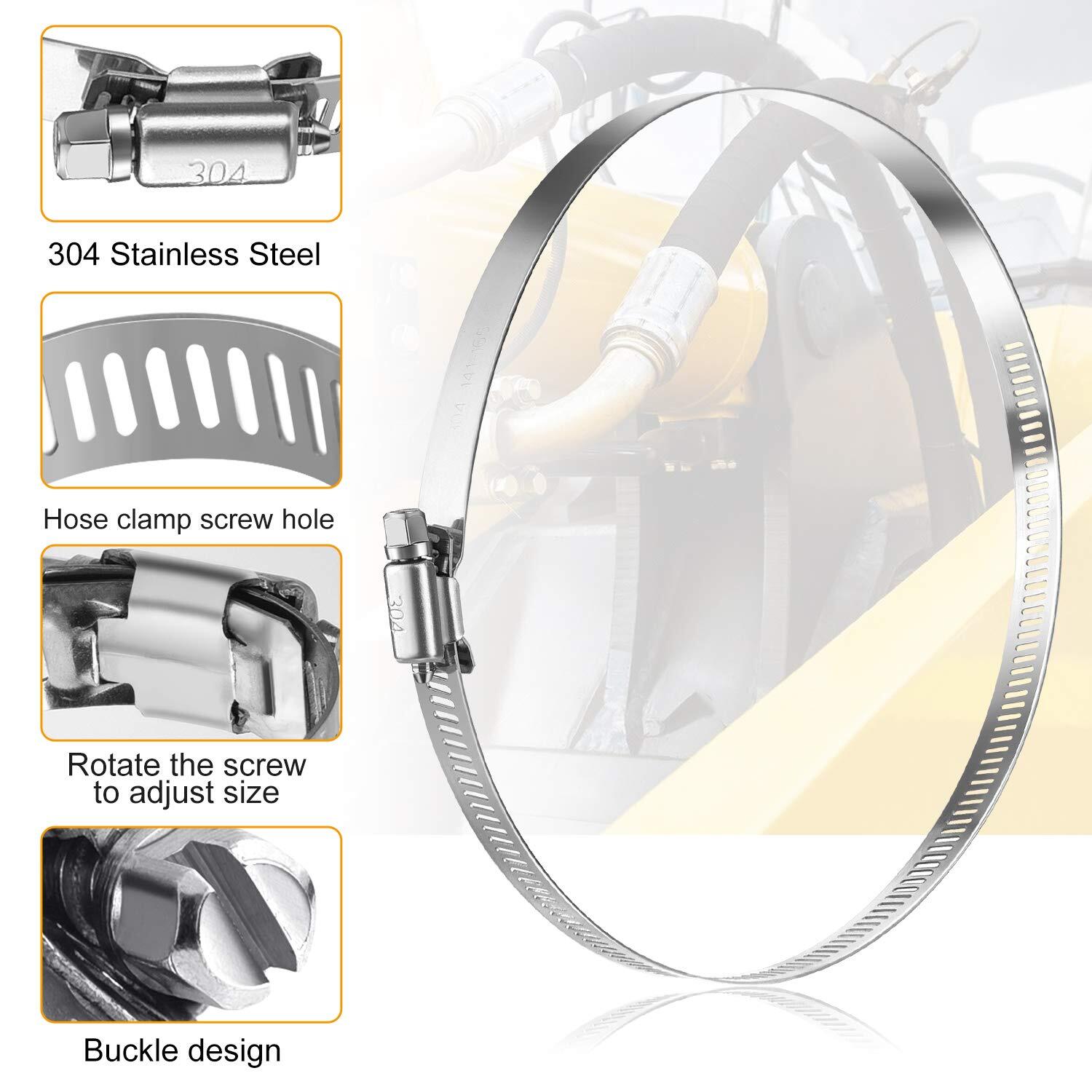 9-inch Adjustable Hose Clamp Dryer Ventilation Hose Metal Worm Drive Gear Pole Clamp