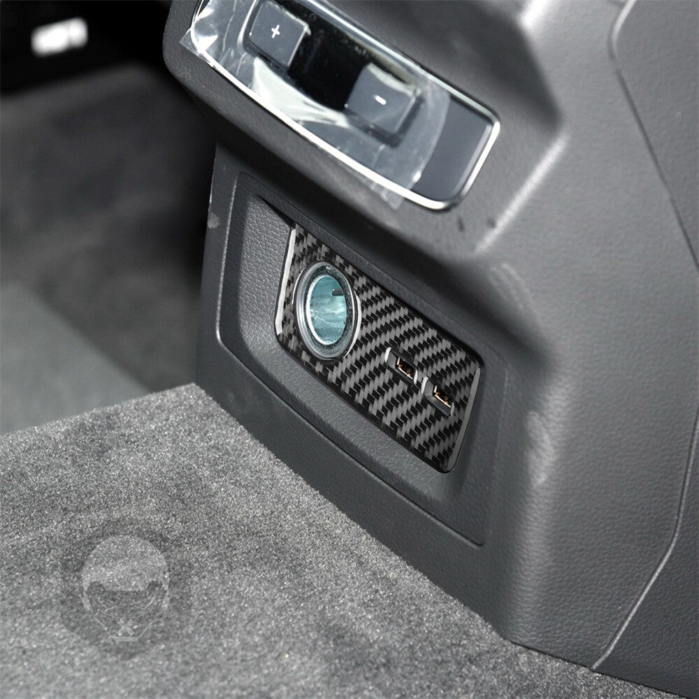 Kit for Audi Q5 Q5L 2018-2023 RHD Rear Cigarette Lighter Panel Trim Carbon Fiber