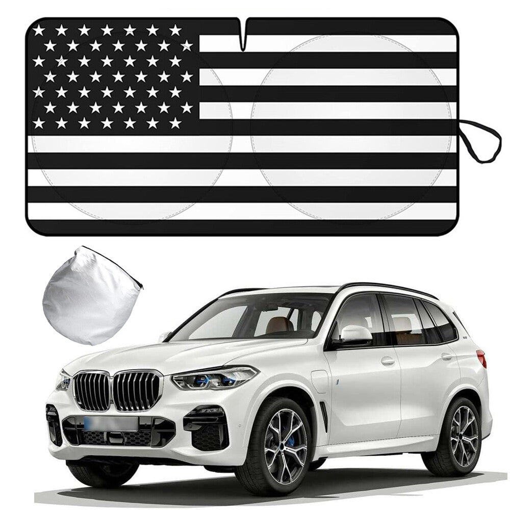 For 2000-2024 for BMW X5 SUV Car Windshield Sun Shade US Flag UV Block Shield Cover