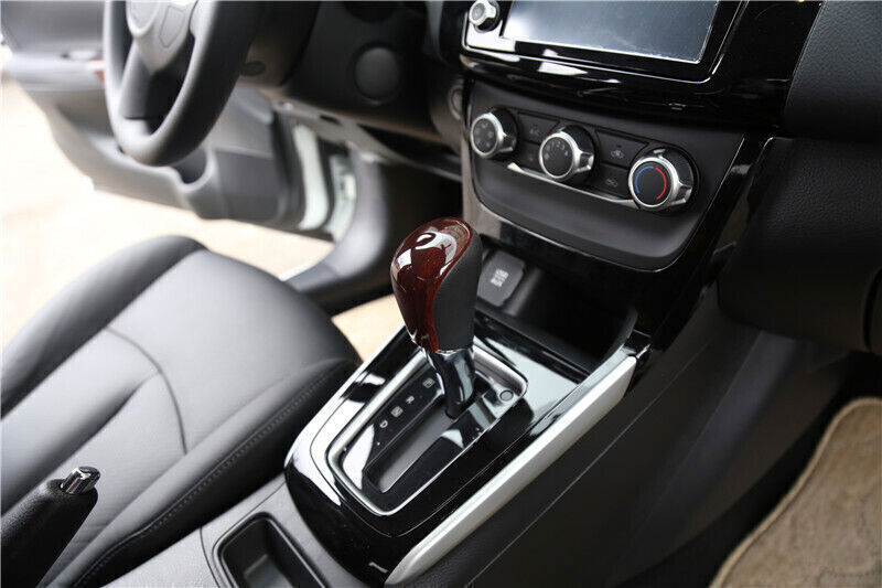 Gear Shift Knob Head Cover Trim Inner for Nissan Sentra 2013-2019 Red Wood Grain
