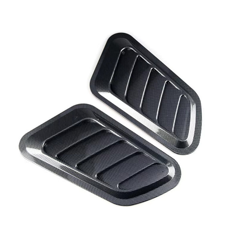 Car Universal Carbon Fiber False Vent Hood Air Outlet Decorative Sticker 2PCS